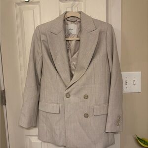 Aritzia Wilfred beige Double-Breasted Blazer